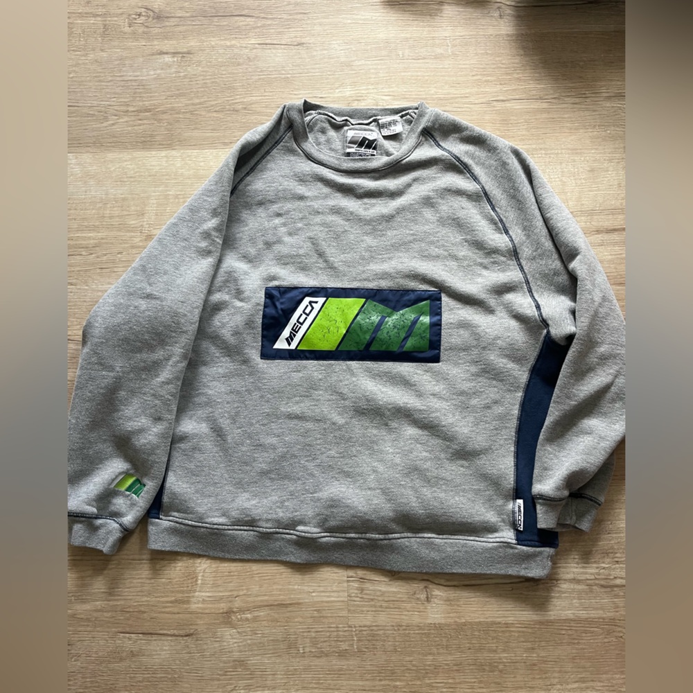 Vintage 90s Mecca USA Sportif XXL grey cotton streetwear crewneck Y2K sweatshirt